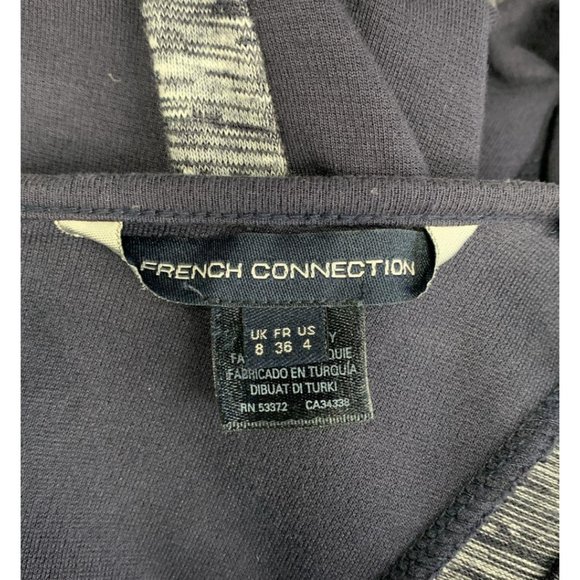 French Connection Long Sleeve Navy Jersey Bodycon Dress with Zipper | Size 4 - Picture 10 of 10